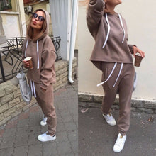 Load image into Gallery viewer, 2018 Autumn Tracksuit Long Sleeve Thicken Hooded Sweatshirts 2 Piece Set Casual Sport Suit Women Tracksuit Set