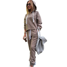 Load image into Gallery viewer, 2018 Autumn Tracksuit Long Sleeve Thicken Hooded Sweatshirts 2 Piece Set Casual Sport Suit Women Tracksuit Set